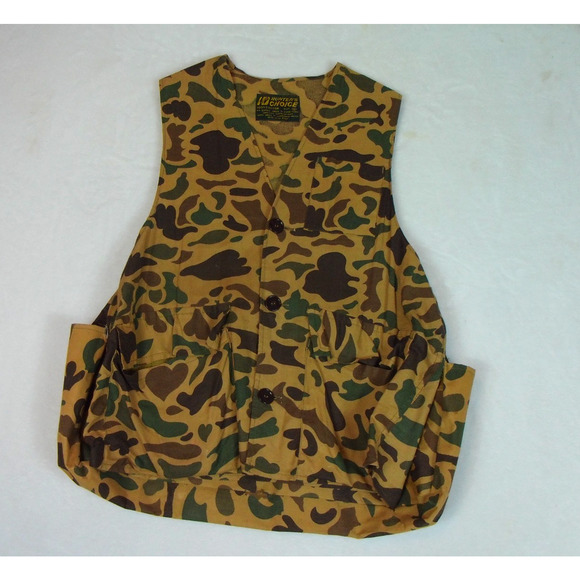 Vintage Hunter's Choice Camo Vest Men's Small Bird Duck Hunting Shotgun Shell - Picture 1 of 11